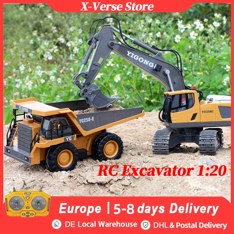 RC Bagger 1:20 Mini Dumper Auto 2,4G Fernbedienung LKW Fahrzeug Crawler Truck Bulldozer Spielzeug für Jungen Kinder Weihnachtsgeschenke
