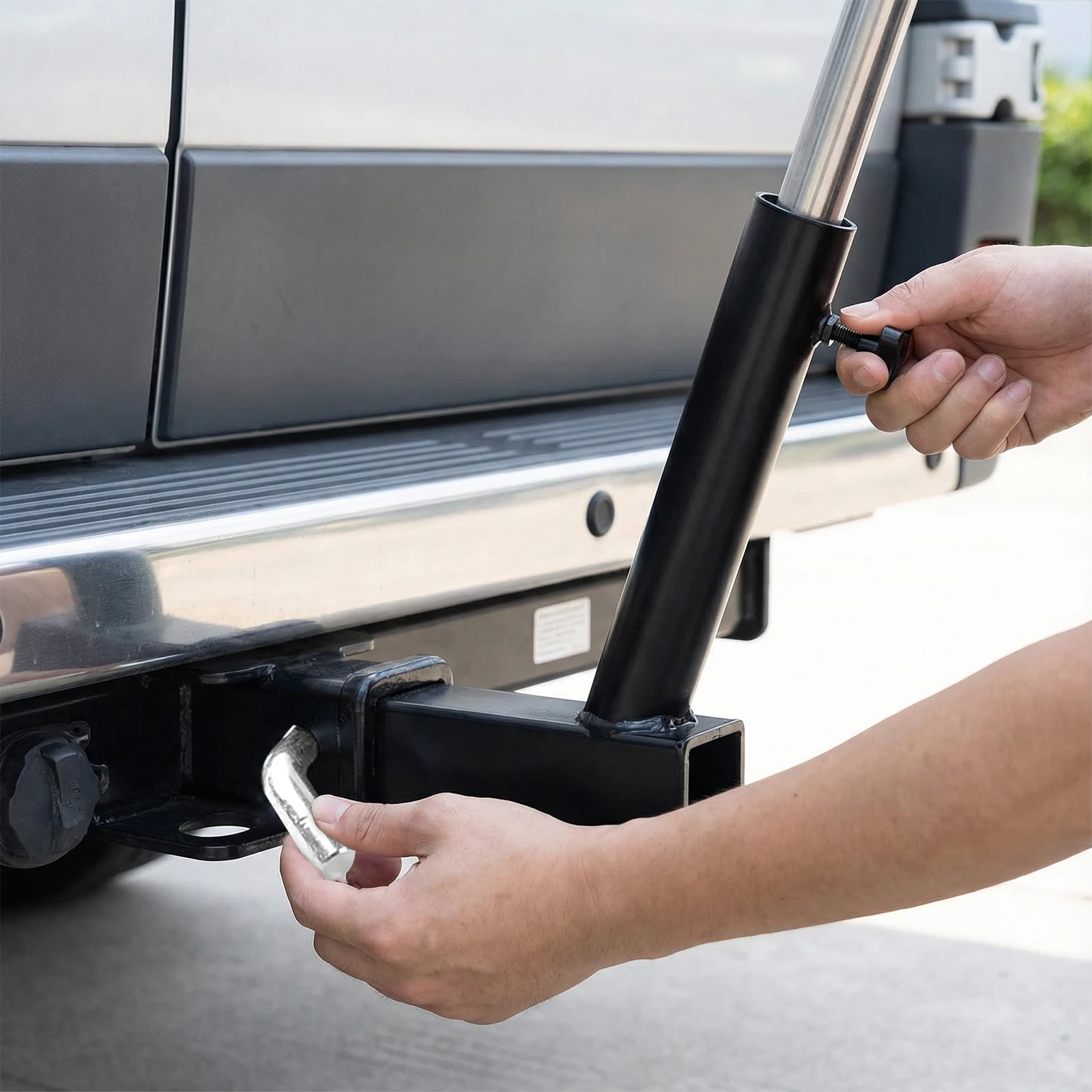 

Universal Hitch Mount Rust Proof Car Mount Flagpole Bracket Multi-Purpose Compatible with Standard 2 Inch Hitch Receiver