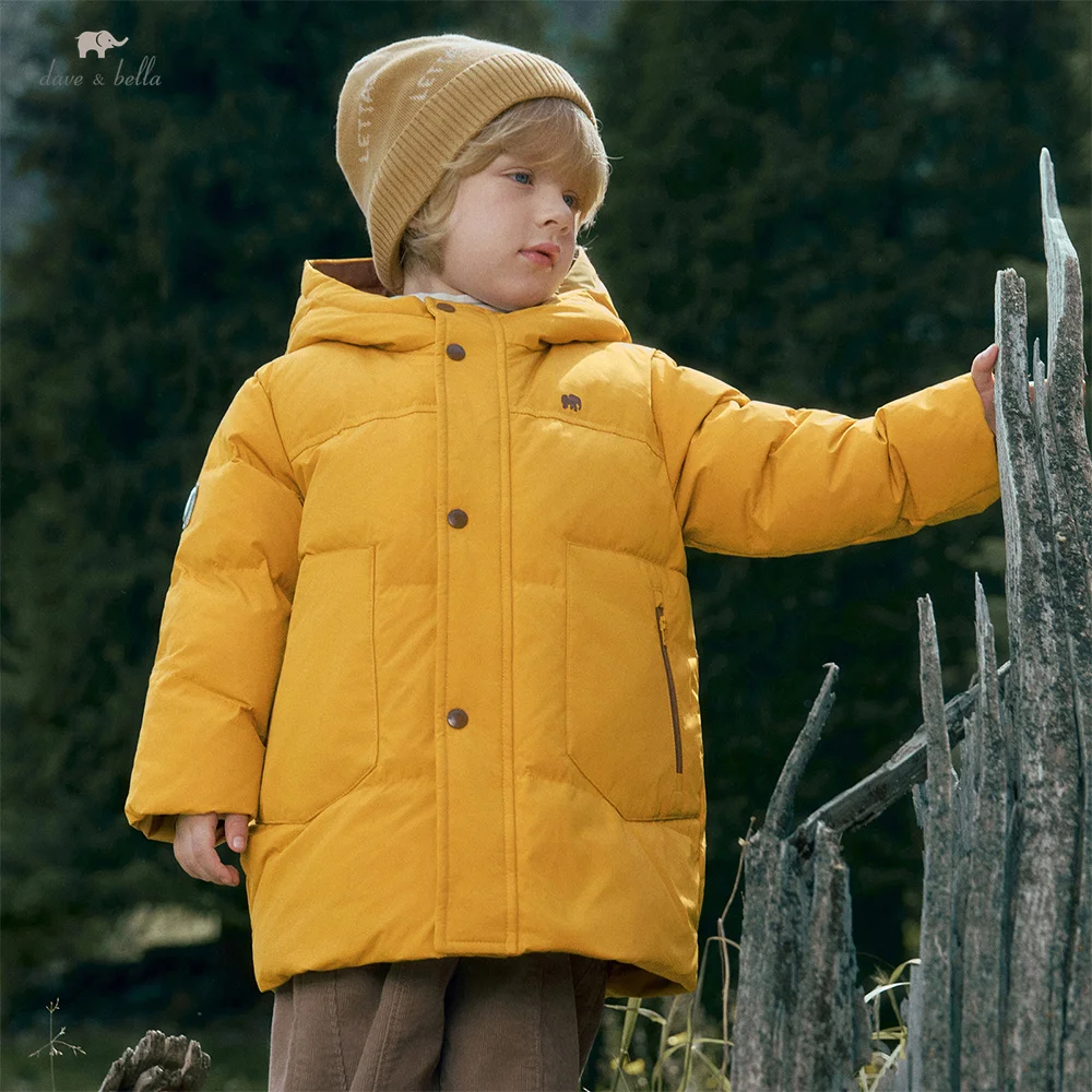 

Dave Bella Boys Down Jacket Autumn Winter Plush Hooded Waterproof Outerwear Kids Fleece-Lined Coat Children's Clothing DB4254479