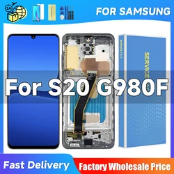 TFT S20 4G Screen For Samsung Galaxy S20 5G LCD Display G980 SM-G980F/DS Touch Panel Digitizer Assembly Replacement with Frame