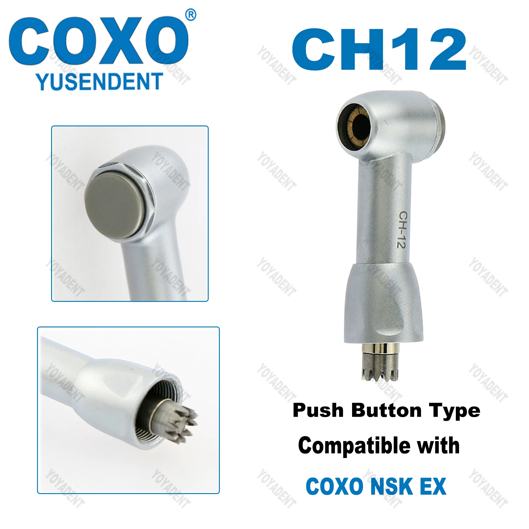 COXO Dental Contra Angle Spare Head For Low Speed Handpiece Push Button/Latch Fit NSK Endo Reciprocating Handpiece Dentistry Pro