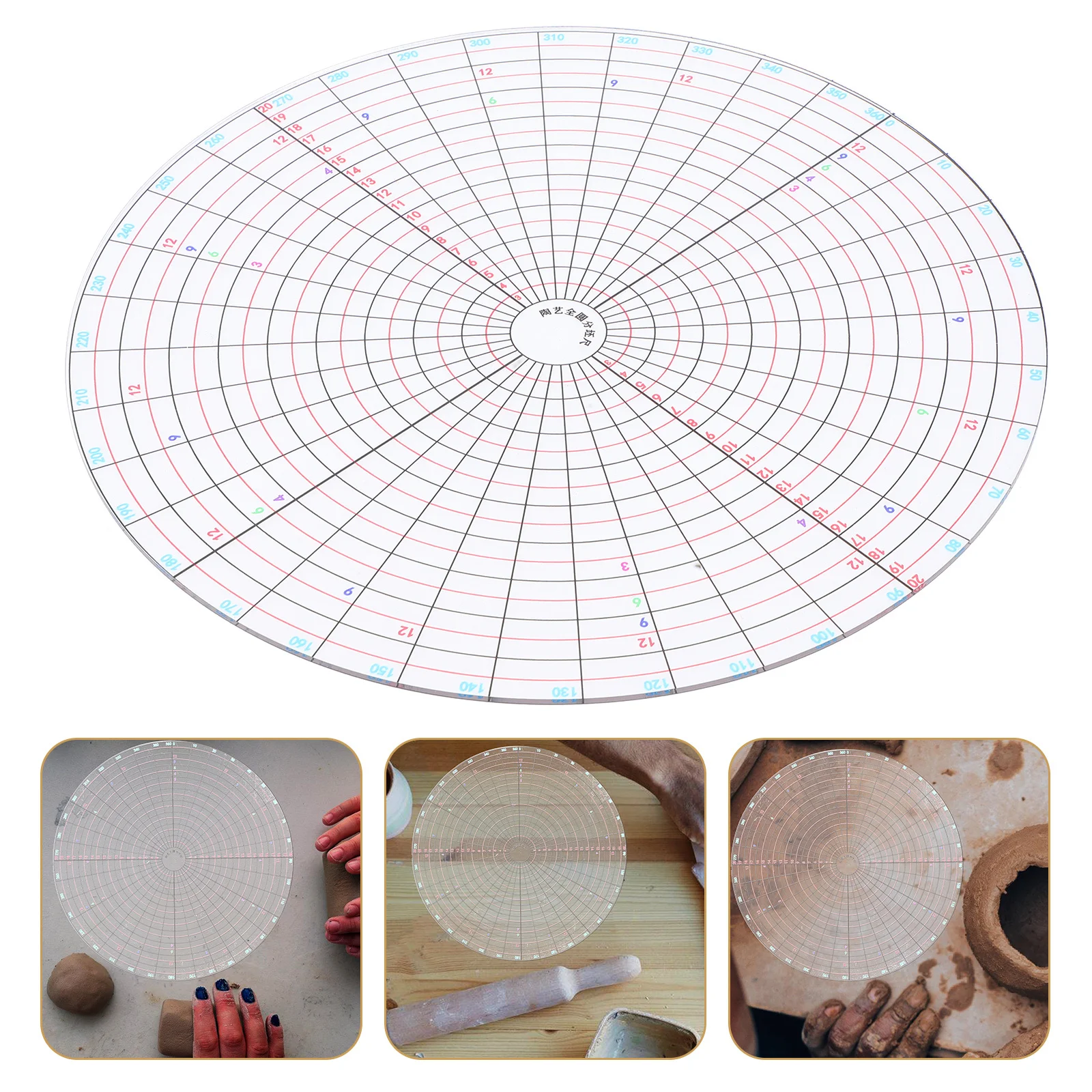 

Ceramic Painting Template Kit Pottery Clay Divider Measuring Gauge Circle Maker for DIY Art Craft Precision Design Tools