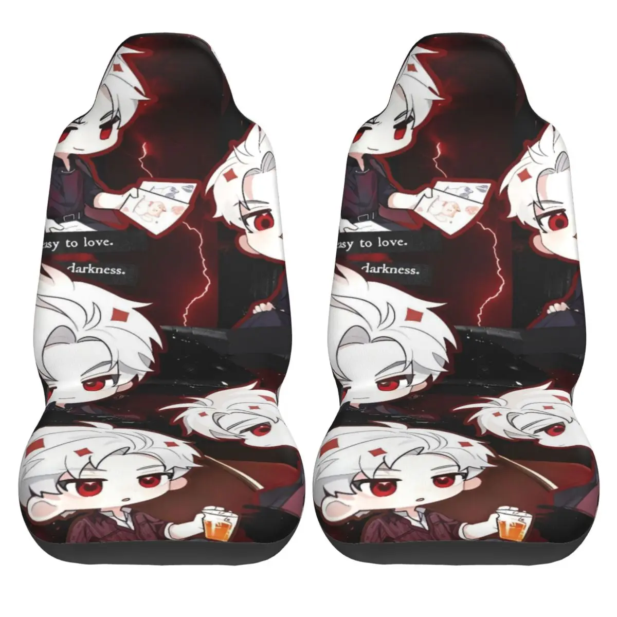 

Anime Love And Deepspace Car Seat Covers Cheap Interior Auto Seat Covers Polyester Breathable 2 Pcs Cover