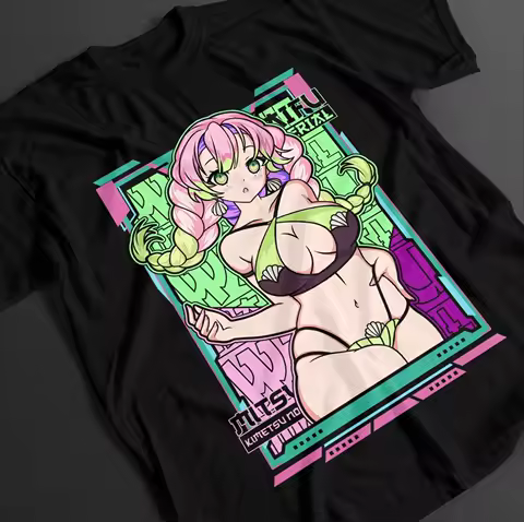 New 2026 Demon Slayer Shirt Mitsuri Kanroji T-Shirt Tanjiro KNY Anime Akaza Top Muzan Tee Summer Men's and Women's T-shirt Top