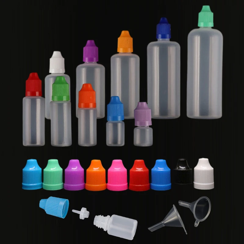 10Pcs 3/5/10/15/20/30/50/100/120ml Empty LDPE Plastic Dropper Bottle E Liquid Dispensor Drop Eye Vape Oils Refillable Containers