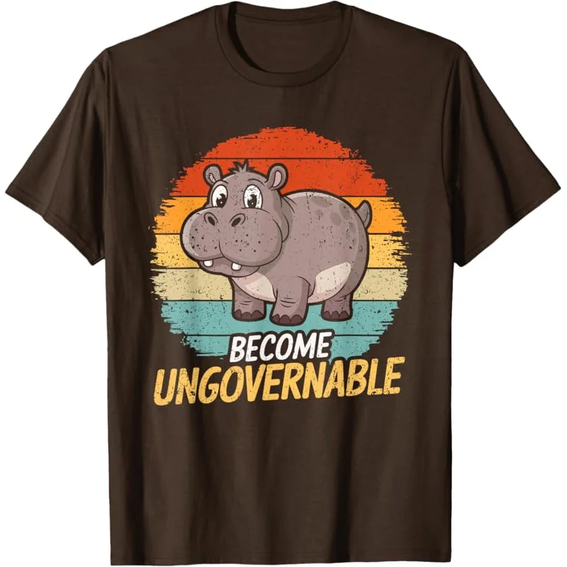 Camiseta Conome Ungovernável Cute Baby Hippo Funny Saying