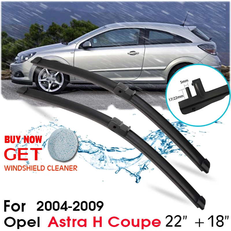 

Car Blade Front Window Windshield Rubber Silicon Refill Wipers For Opel Astra H Coupe 2004-2009 LHD/RHD 22"+18" Car Accessories