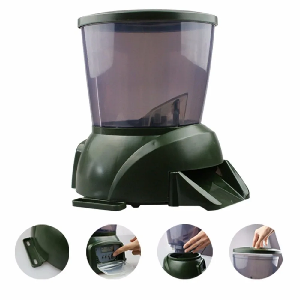 2025Pond Mangiatoia per pesci Acquario automatico Mangiatoia per pesci Alimentatore automatico programmabile a batteria per alimenti per pesci