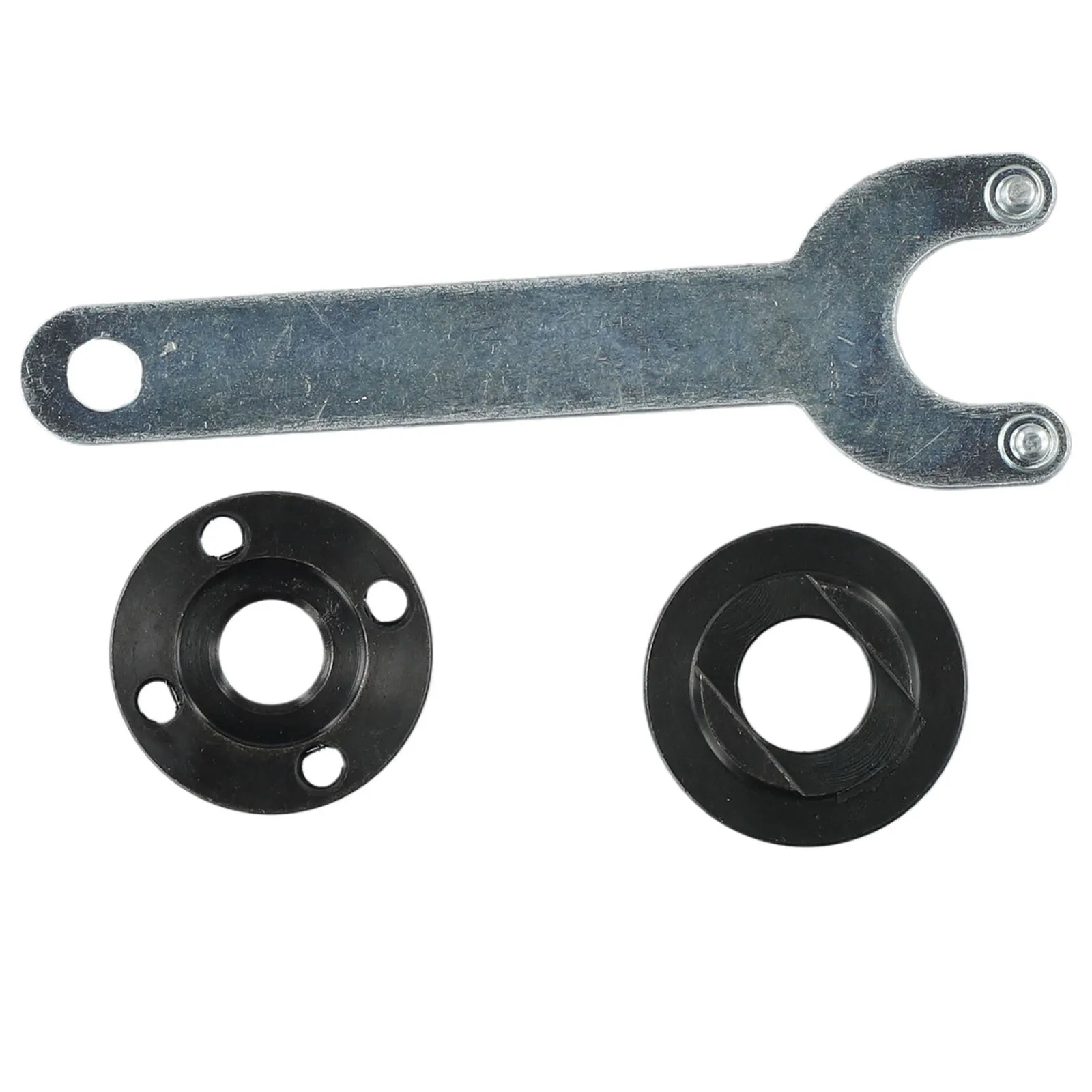 Flange Nut Replacement Kit For M14 Spindle Angle Grinders Includes Inner And Outer Flanges 40mm Diameter And Matching Wrench