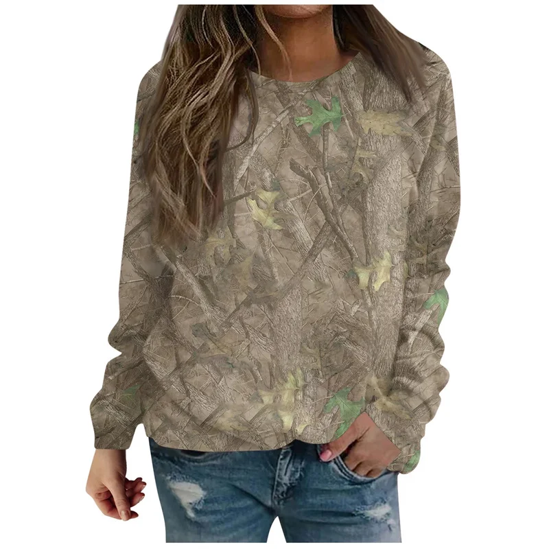 

Harajuku New 3D Printing Camouflage Styles Sweatshirts Camouflage Patterns Graphic Round Neck Hoodies Fashion Women Clothing Top