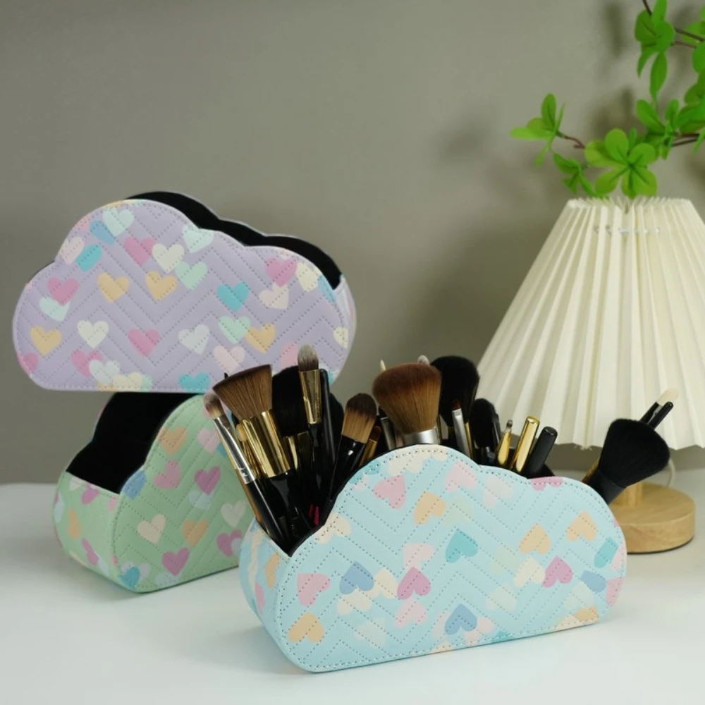 Premium Leather Cloud-shaped Multi-functional Storage Box Colorful Cosmetic Organizer for Home Office Delicate Elegant Gift