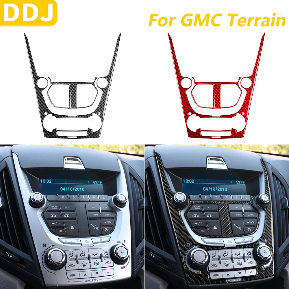 

Для GMC Terrain 2010-2017 углеродное волокно центральное управление радио CD кондиционер набор панелей переменного тока накладка автомобильные аксессуары наклейка