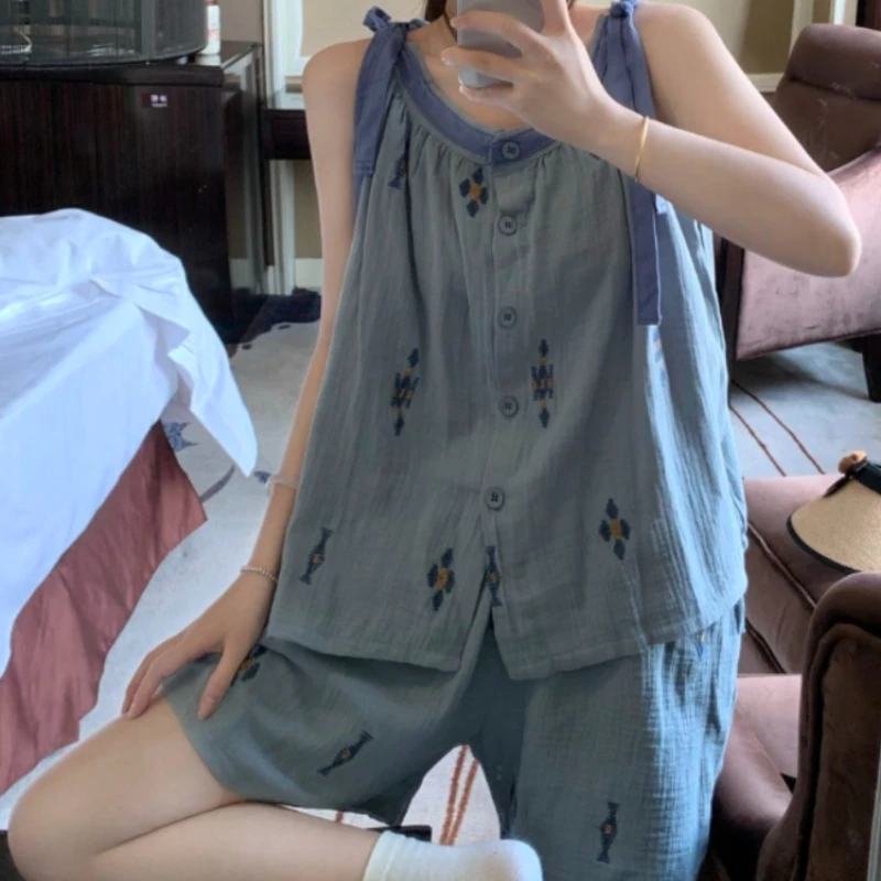Pajama Pants Set Women's Clothing Homewear Summer Thin New Suspenders Cute Comfortable Casual Wearable Simple Stylish Versatile