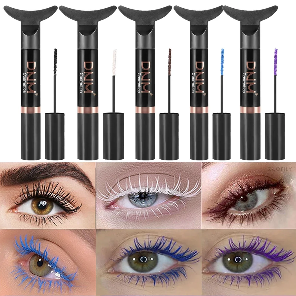 6-Farben-Mascara, wasserfest, langlebig, schlanker Lockenpinsel für Party-Make-up, verlängernde Wimpern