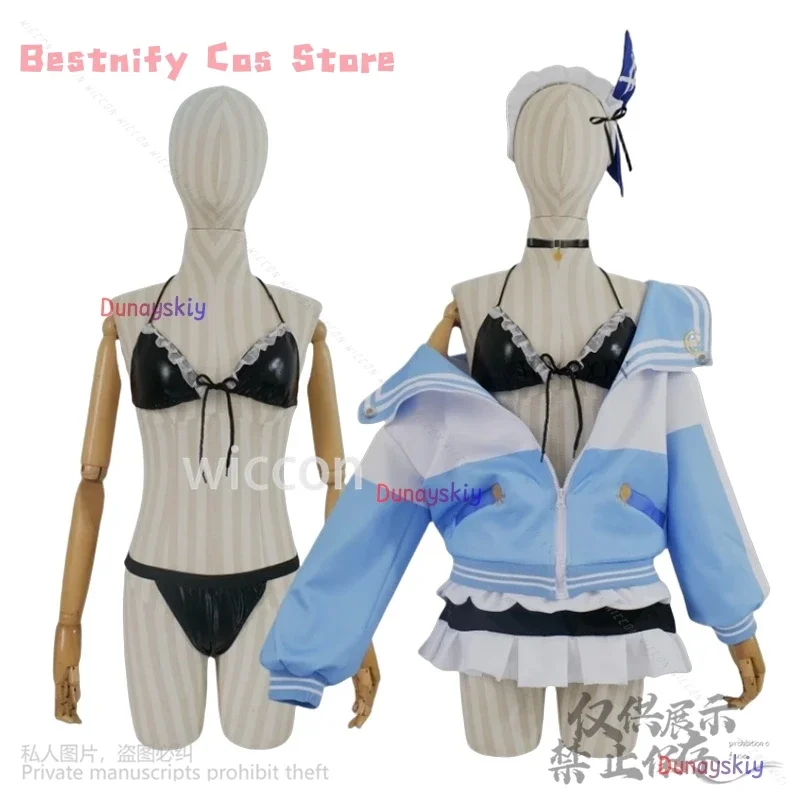 CosplayAnime Game NIKKE The Goddess Of Victory Cosplay Anchor Bikini Swimwear Women's Swimsuit Wig Set Female Sexy Beachwear Cos