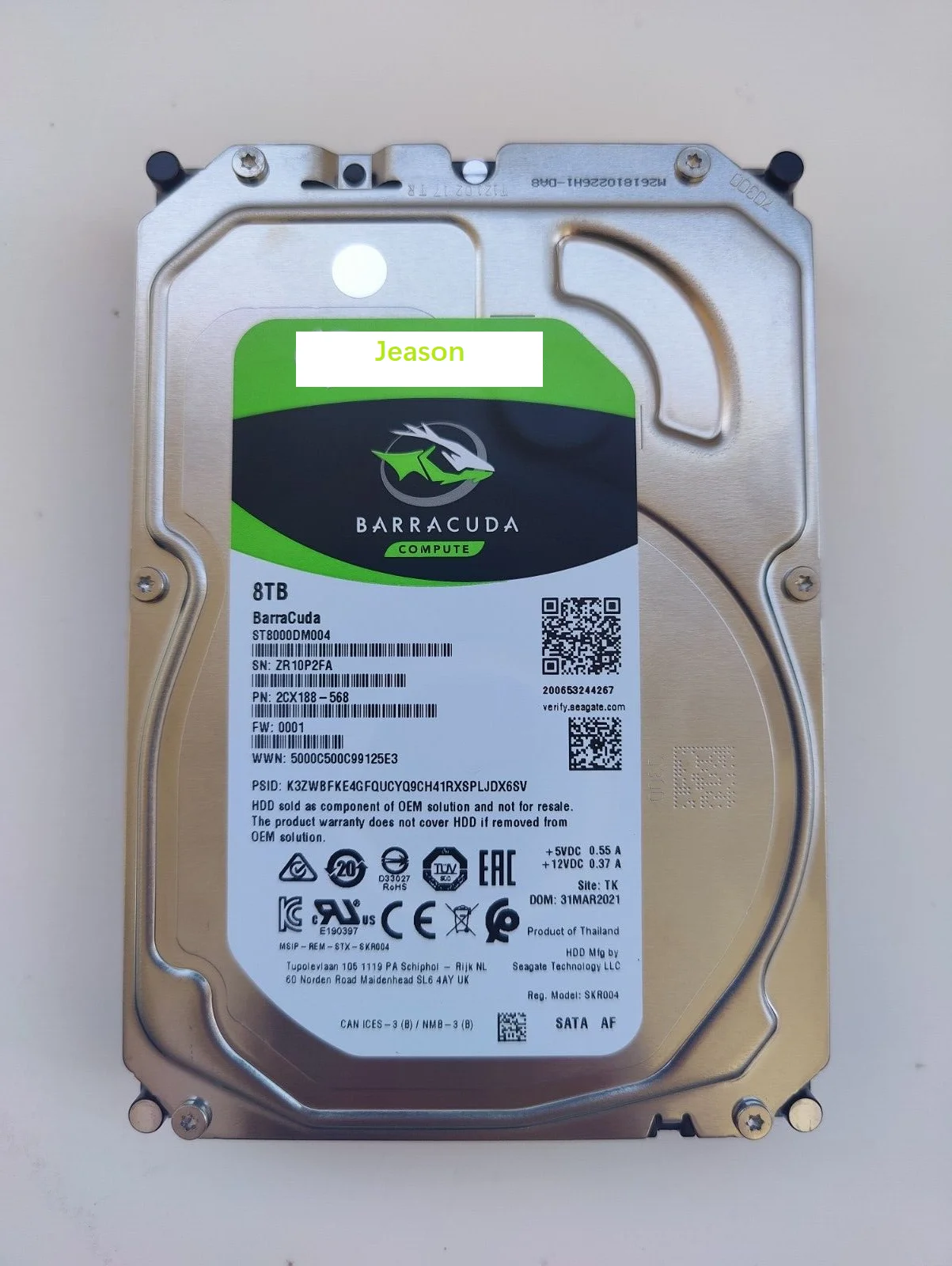 

NEW ST8000DM004 Barracuda 8TB 5400RPM 256M 6Gb/s 3.5" SATA Hard Drive