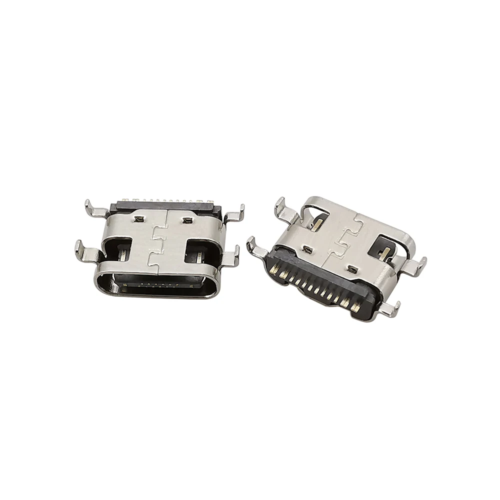 10/20/50Pcs 16 Pin USB 3.1 Type C Connector Horizontal Mid Mount 0.8mm 1.6mm Female Through Board DIY Type-C Charger Adapter