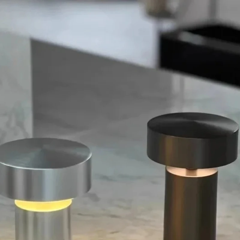 Danish Designer Mushroom Table Lamp with Touch Switch Usb Charging Wireless Modern Simple Atmosphere Desk Light Bar Cafe Bedside