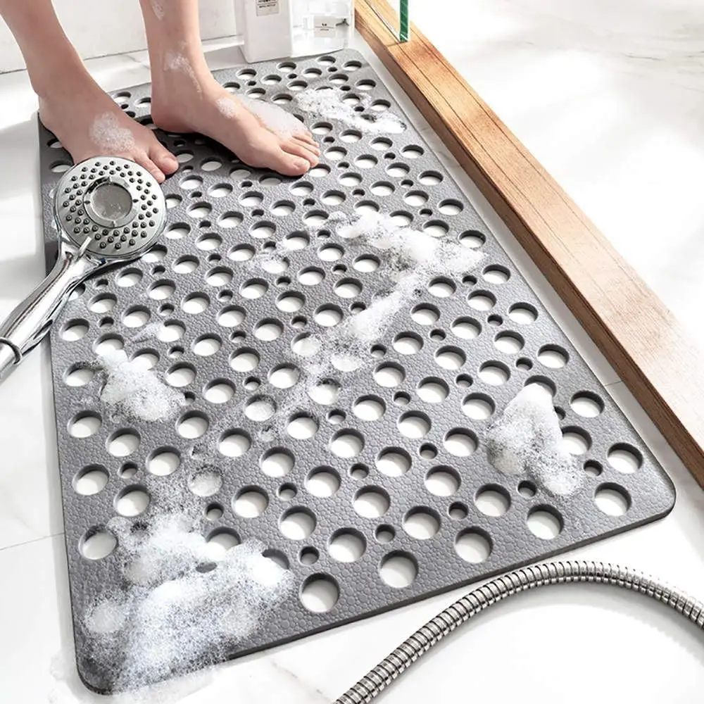 Rubber Bath Mat with Drainage Holes Bathtub Non-slip Shower Mat Machine Bath Room Shower Mat with Suction Cup
