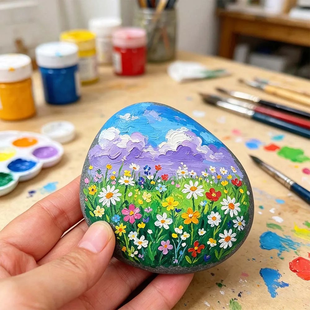 Smooth Painting Rocks Non-Porous Grayish-Black Tones Natural River Rocks 7-10Cm Colored Drawing Hand-Painted Stones