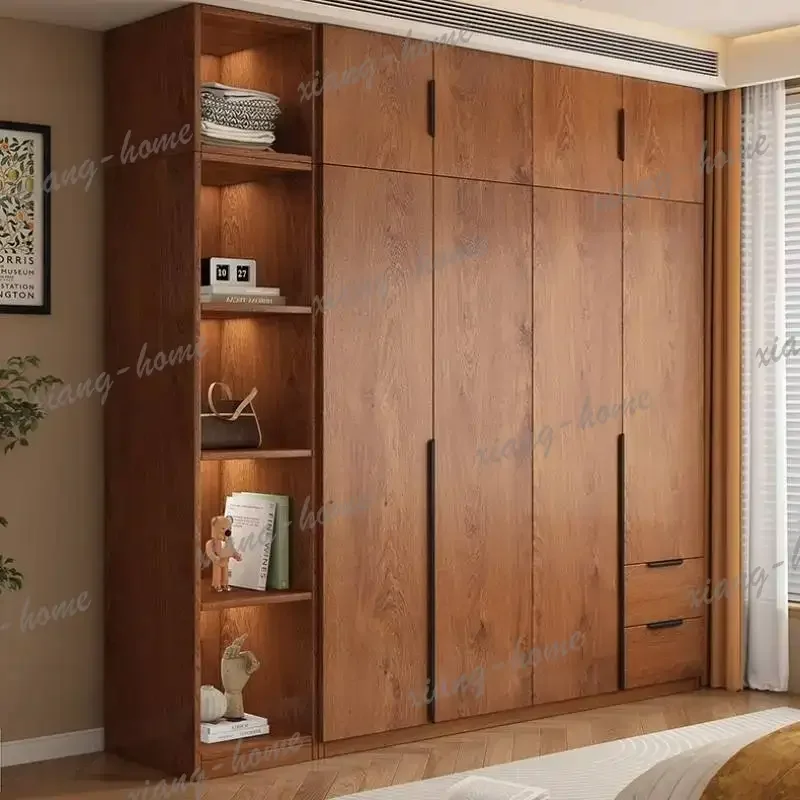 Factory Direct Nordic Top Vintage Wardrobes Hanging Room Side Tall Wooden Wardrobes Cupboard Space Saving Armadio Camera Da Lett