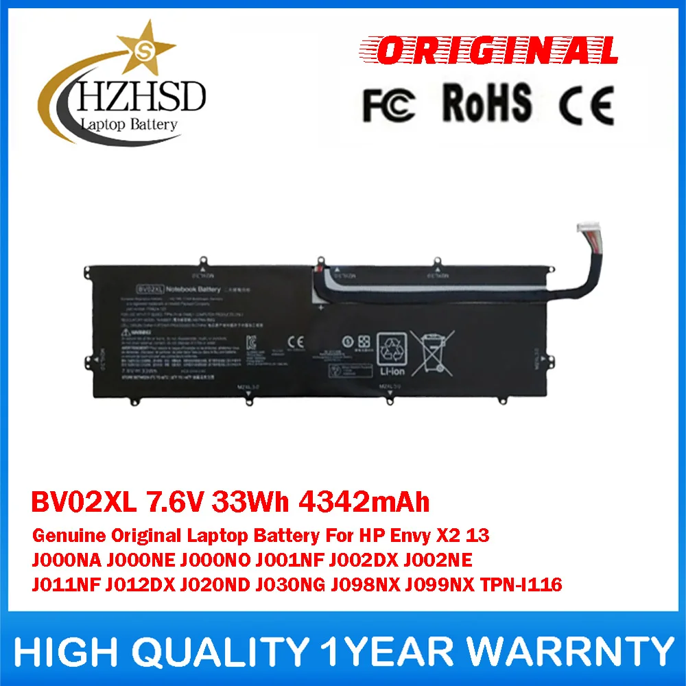 

BV02XL 7.6V 33Wh Genuine Original Laptop Battery For HP EnvyX2 13 J000NA J000NE J000NO J001NF J002DX J002NE J011NF J012DX J020ND