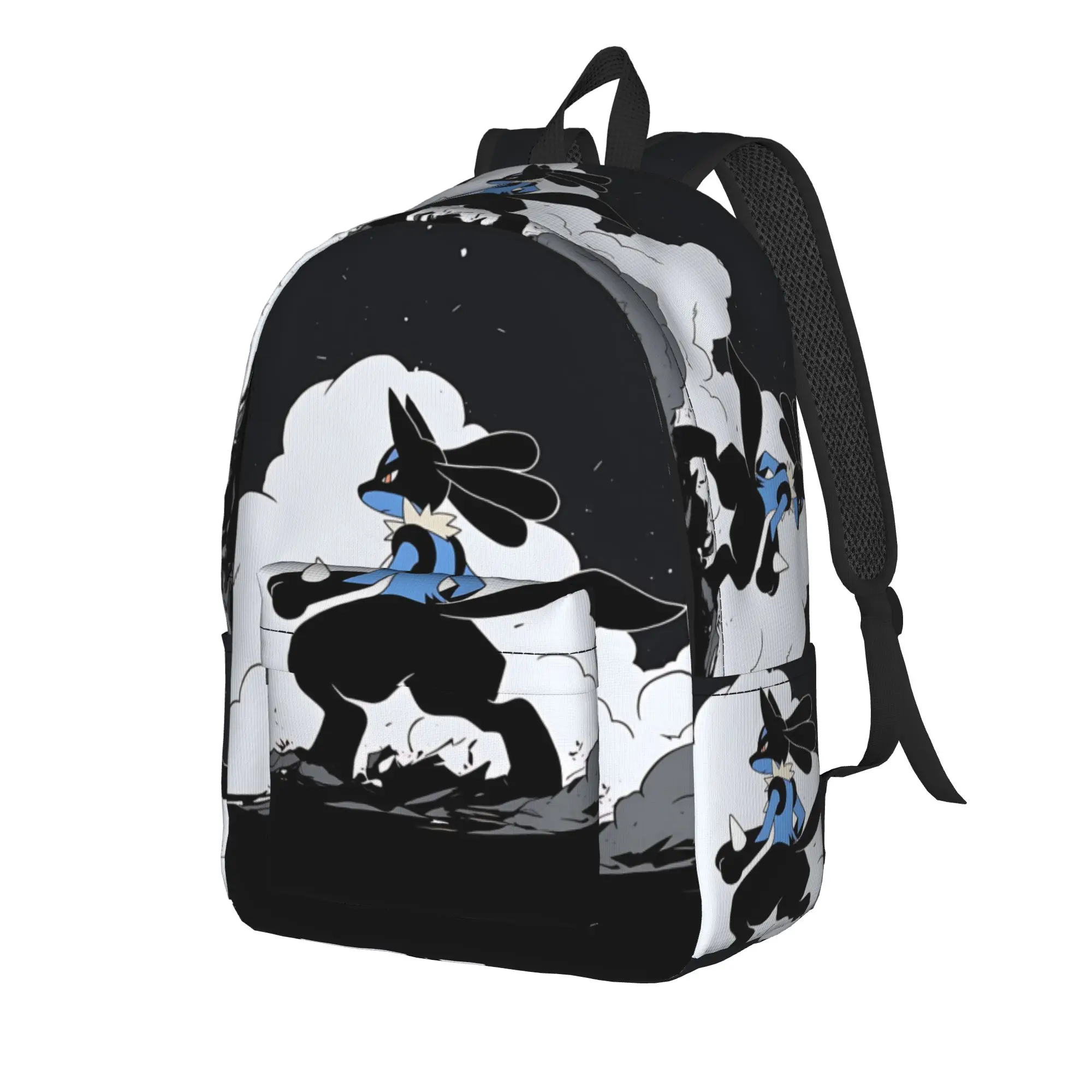 Fashion pokemon Broken Lucario Backpack  Mochilas High Street Travel Sturdy Shoulder Rucksack