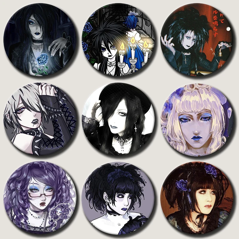 

Mana Sama Gothic Rock Aesthetic Brooches Malice Mizer Visual Kei Rock Band Badge Soft Button Pin for Backpack Clothes Decoration