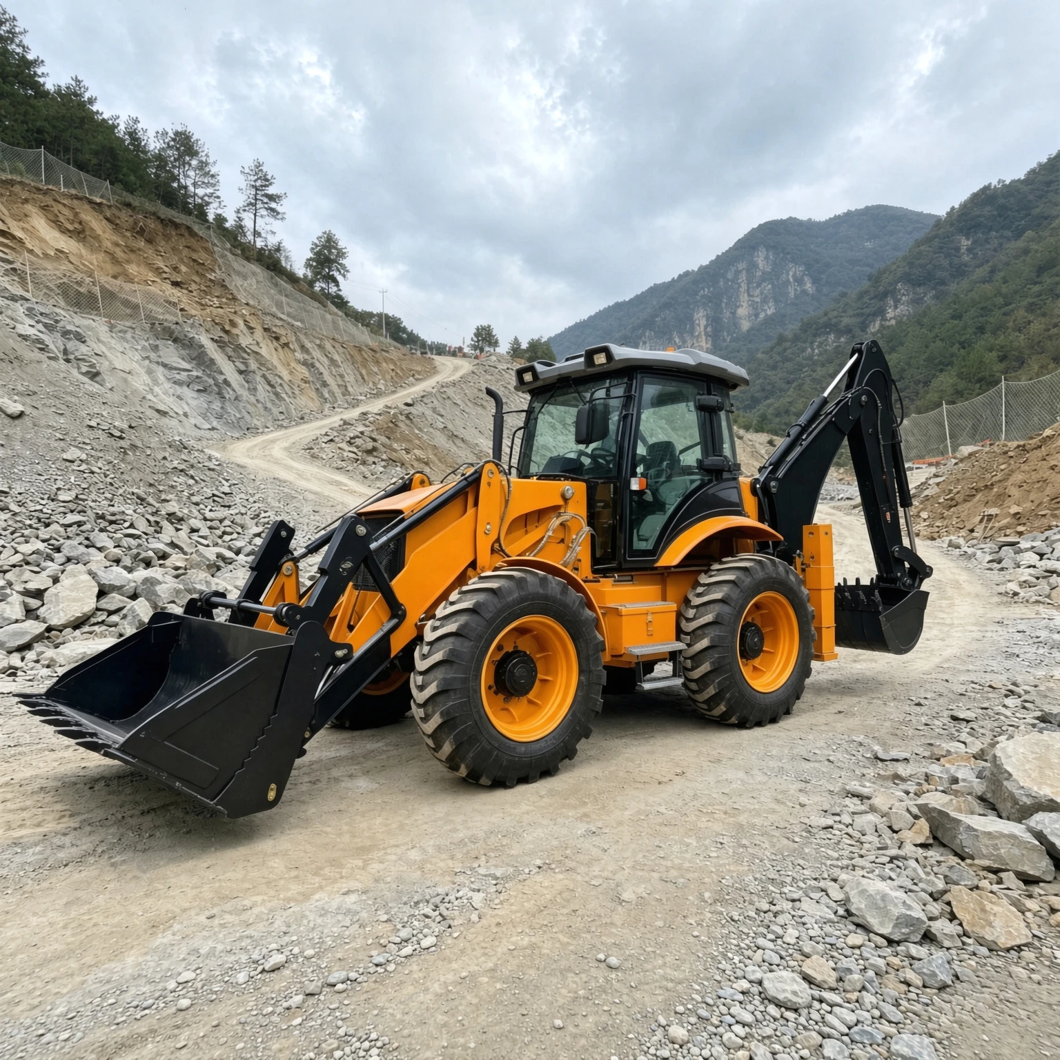 Newest Two Busy Loaders Multifunctional Backhoe Loader Hydraulic Backhoe Loader Construction Machine
