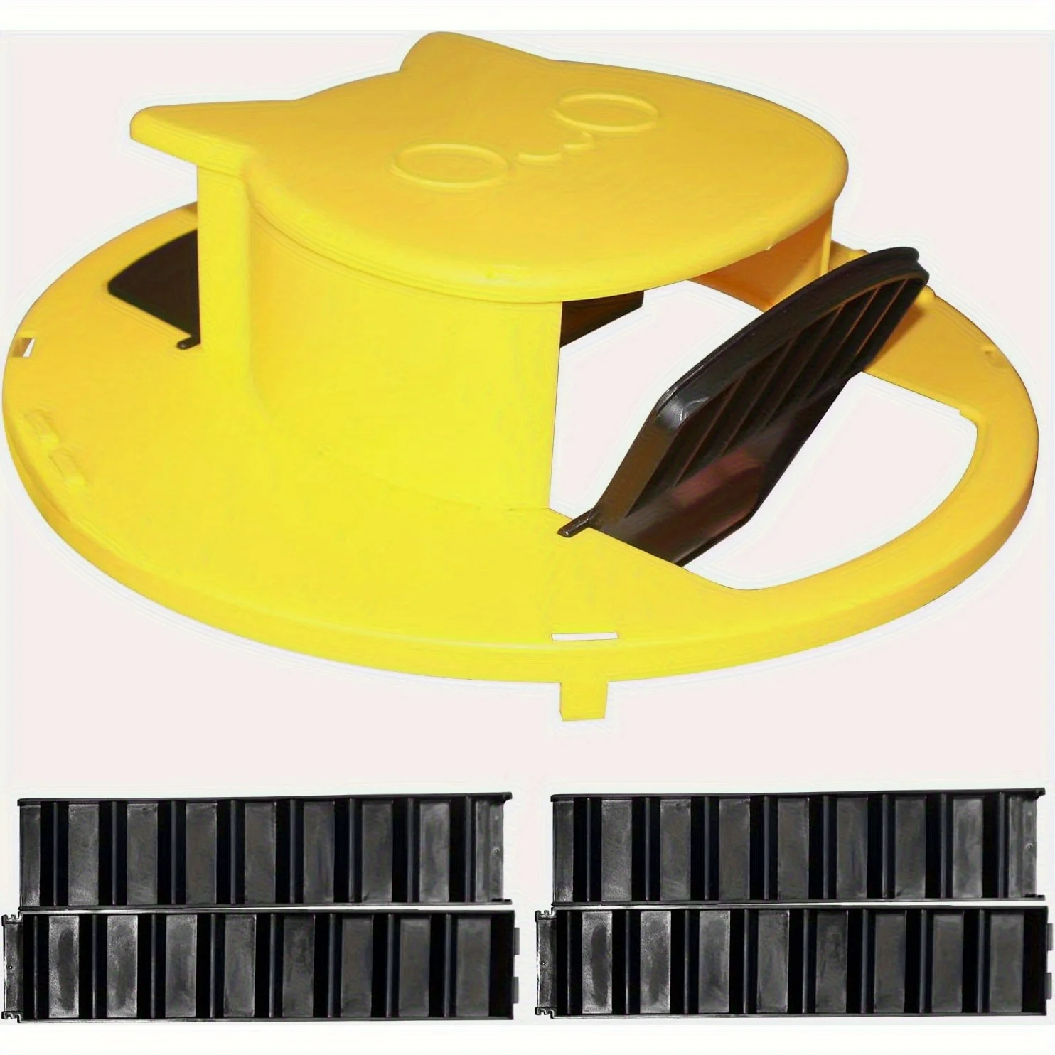 A Set of Mouse Trap Kits, Including 1 Cover and 2 Steps. Flip and Slide the Bucket Cover for Indoor and Outdoor Mouse Traps