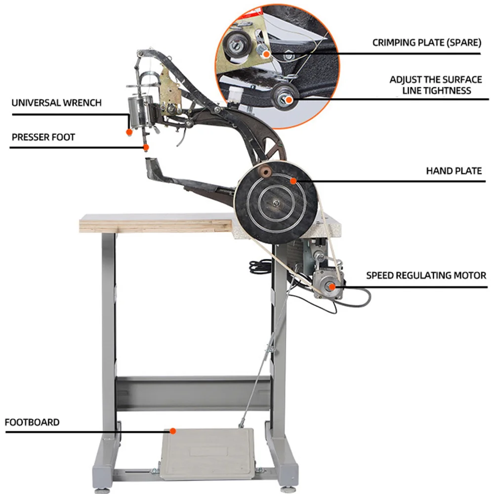 Hand-Cranked Dual-Purpose Side-Seam Sole Sewing Machine Thick Material Tent Sewing Machine Electric Shoe Repair Machine