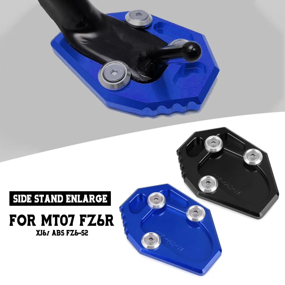 

Motorcycle Kickstand Foot Side Stand Sidestand Extension Pad Support Plate For Yamaha MT-07 MT07 FZ6R XJ6/ ABS FZ6-S2 2004-2015