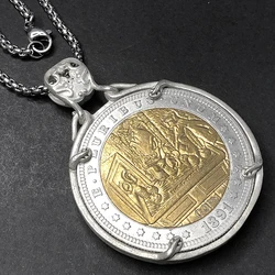 US 1891 Time is money Gold Silver Wanderer Hobo Two tone Coin Pendant necklace bracelet original collect Souvenir Lover's Gift