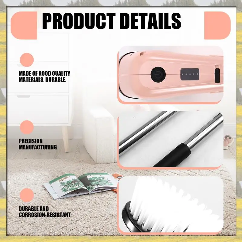

Hot Sale Electric Cleaning Scrubber Cordless Powerful Scrub Brush Withadjustable Extension Long Handle Replaceable Brush Heads A