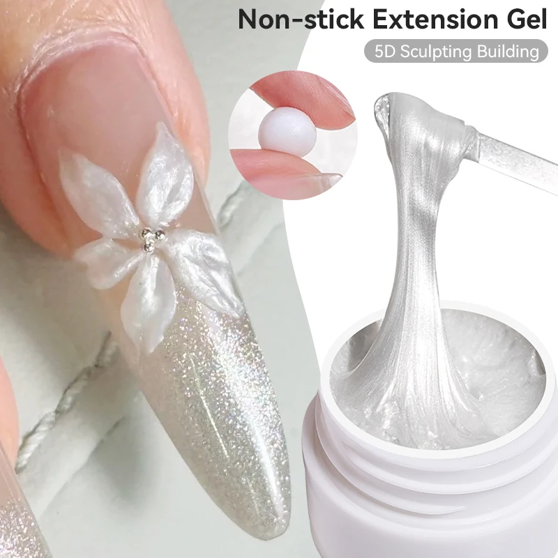 เจลต่อเล็บ LILYCUTE 8 มล. สีขาวมุก ไม่เหนียวเหนอะหนะ 5D สำหรับปั้น/แกะสลัก/สร้างรูปทรง เจลต่อเล็บแบบลอกออกได้ ใช้กับหลอดไฟยูวี/แอลอีดี สำหรับทำเล็บ