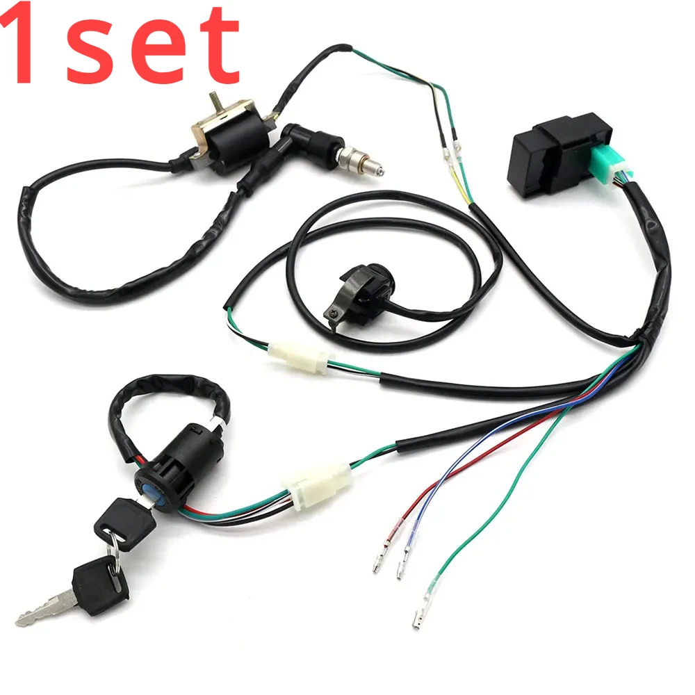 

1set For Wire Harness/Key switch/ ignition coil kill switch CDI spark plug Set FOR ATV 50CC 70CC 90CC 110CC-160cc