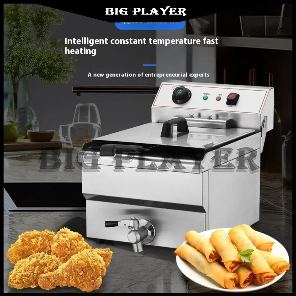 Friteuse électrique commerciale avec double réservoirs 12L 3000W, comptoir en acier inoxydable pour poulet frit, frites
