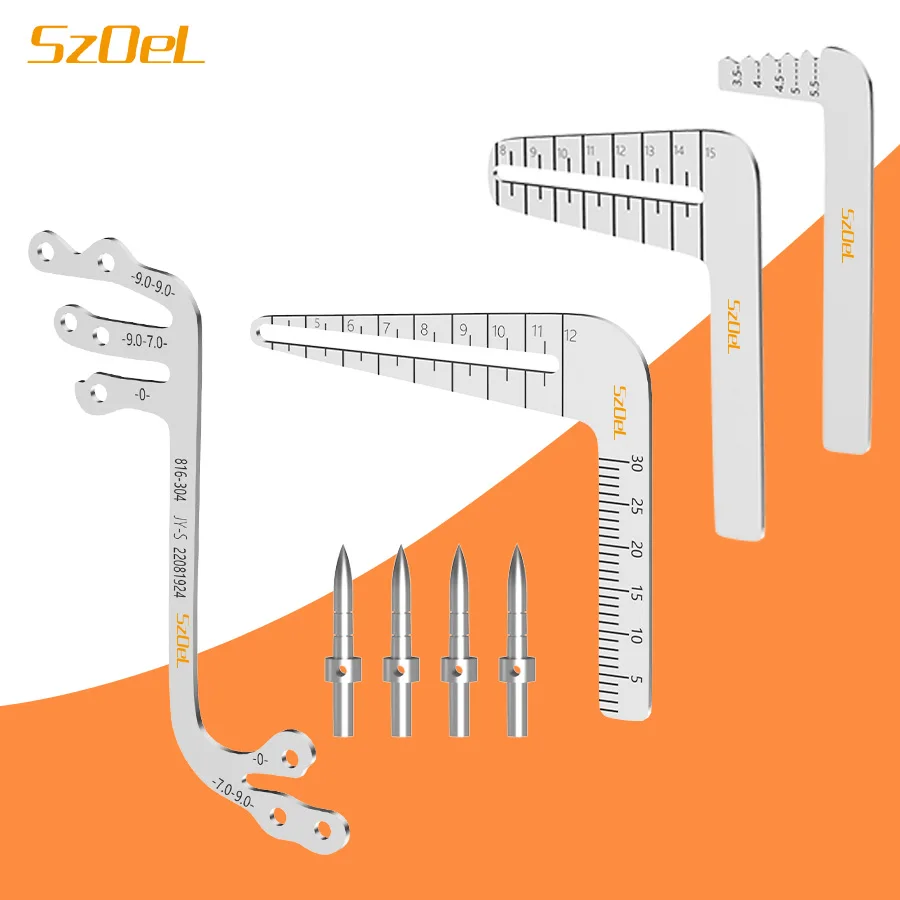 Dental Implant Surgical Drill Guide Locator Instruments Set Tooth Measuring Ruler Calipers Bone Ridge Dental Implant Locator L&S