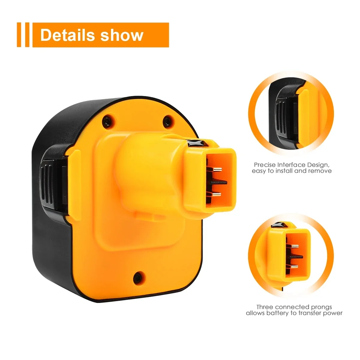 12V 4800mAh-12800mAh NiMH Power Drill Battery Compatible DW9071 DW9072 DC9071 DE9037 DE9071 DE9072 DE9074 DE9075 152250-27