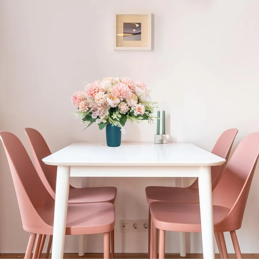 12 عبوة من زهور الفاوانيا الاصطناعية الحريرية لحفلات الزفاف، قطعة مركزية لتزيين الطاولة، ترتيب زهور الفاوانيا الصناعية الواقعية