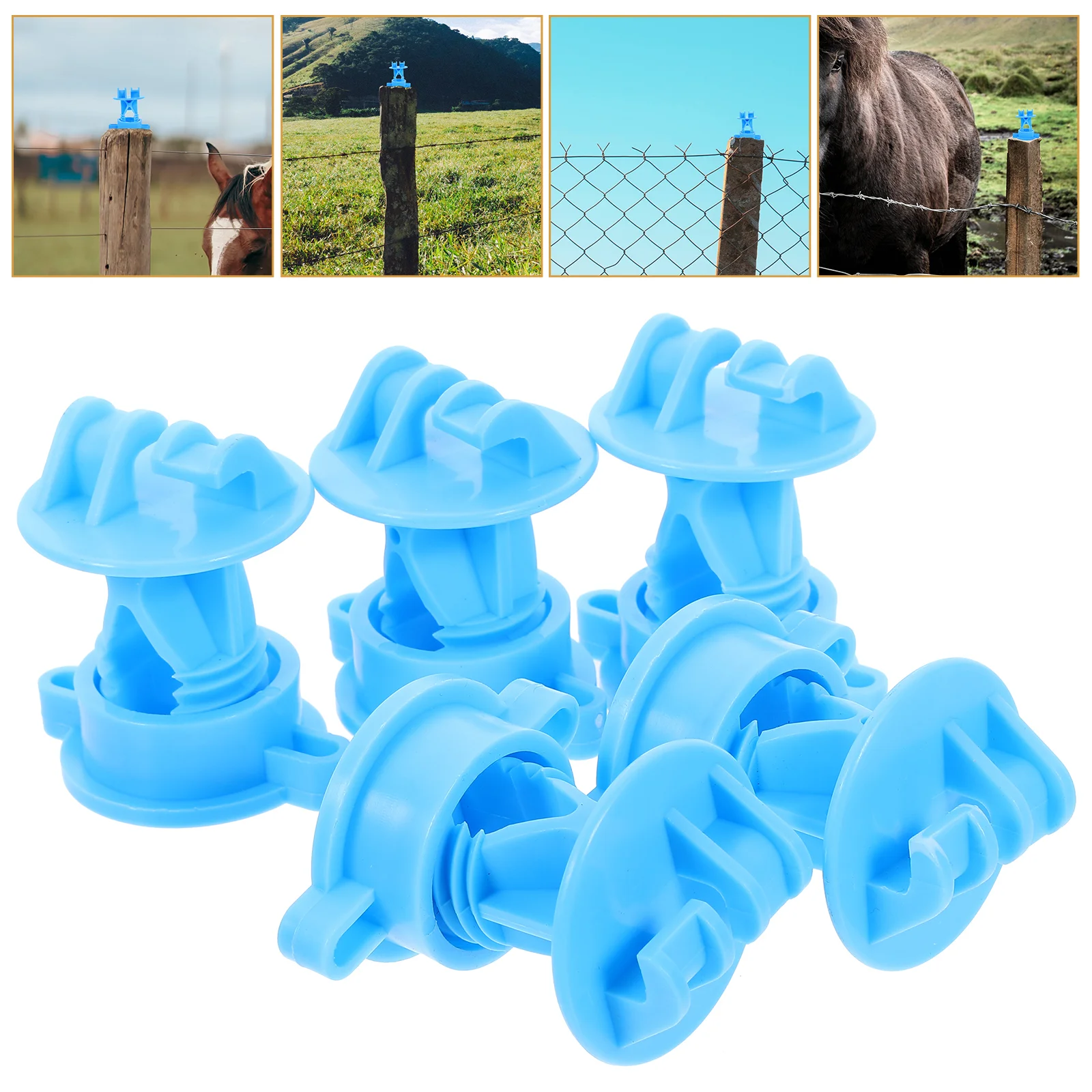 

50 Pcs Plant Fence Insulator Livestock Wire Insulators Farm Accessories Grid System The Electric Kit Part Blue DIY Post