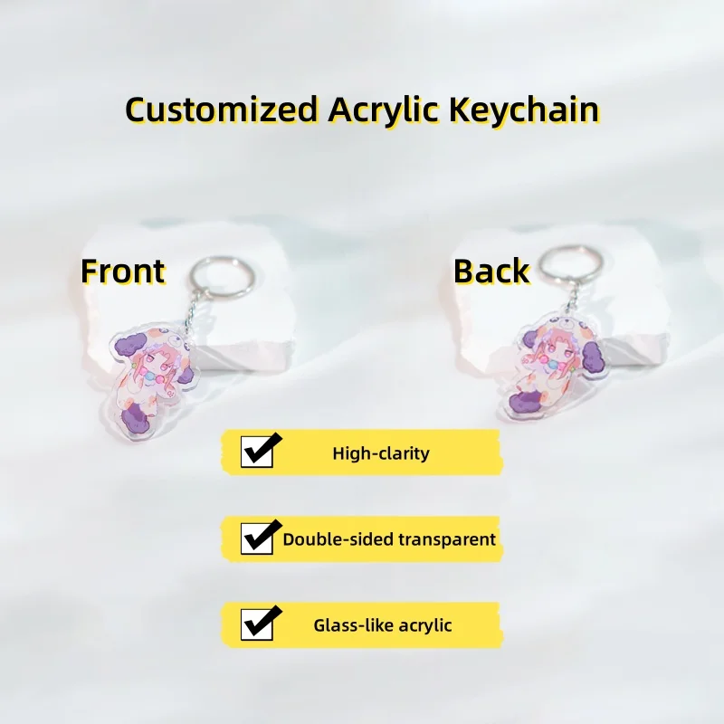 2D FLAT 6cm/2.36inch 1 Piece Custom Pet Photo Keychain - Car Keychain, Unique Animal/Character Themed Pendant Gift