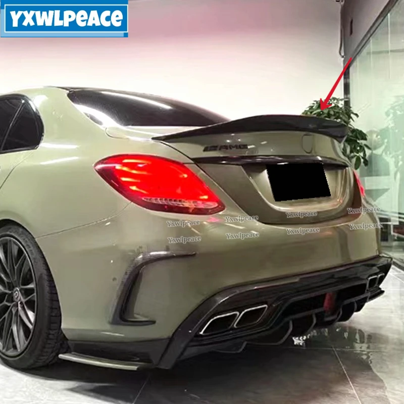 

4-Doors Sedan PSM Style Rear Trunk Spoiler for Mercedes Benz W205 AMG Line 2015-2019 ABS Glossy Black Car Rear Wing