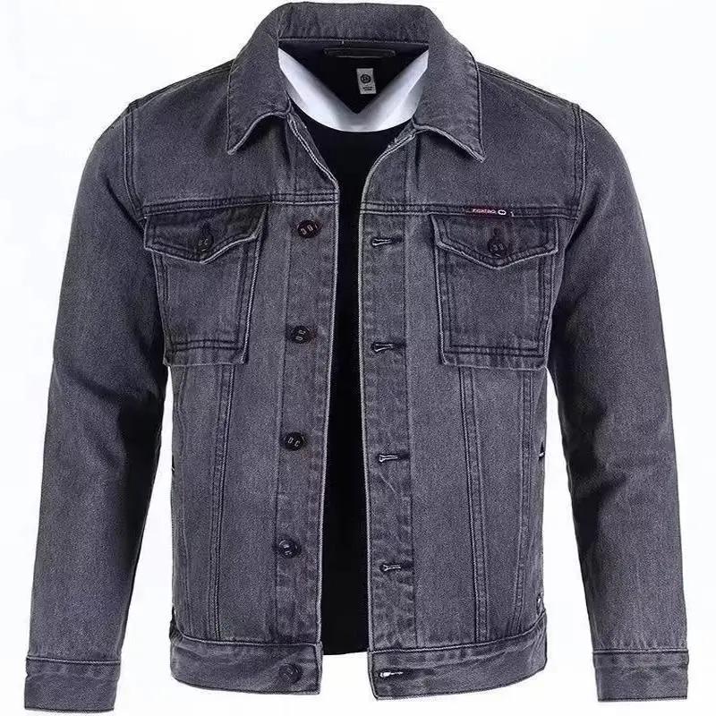 

Retro American Wear-Resistant Casual Workwear Jaet Men's Spring Autumn Long Sve Denim Coat Loose Fit Youth Trend
