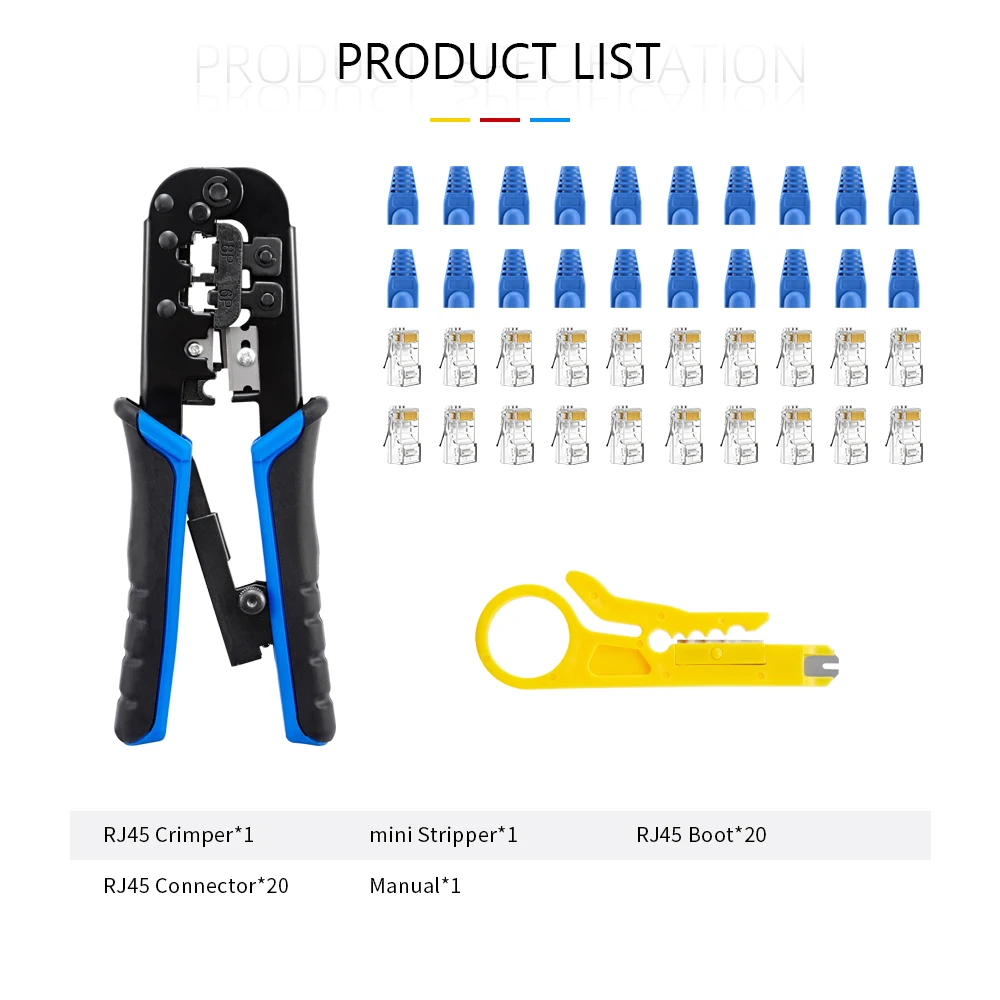 Network RJ45 Crimping Tool RJ11 RJ12 Ethernet LAN Cable Crimper Stripper Cutter Pliers Professional Multifunctional Kit - view 2
