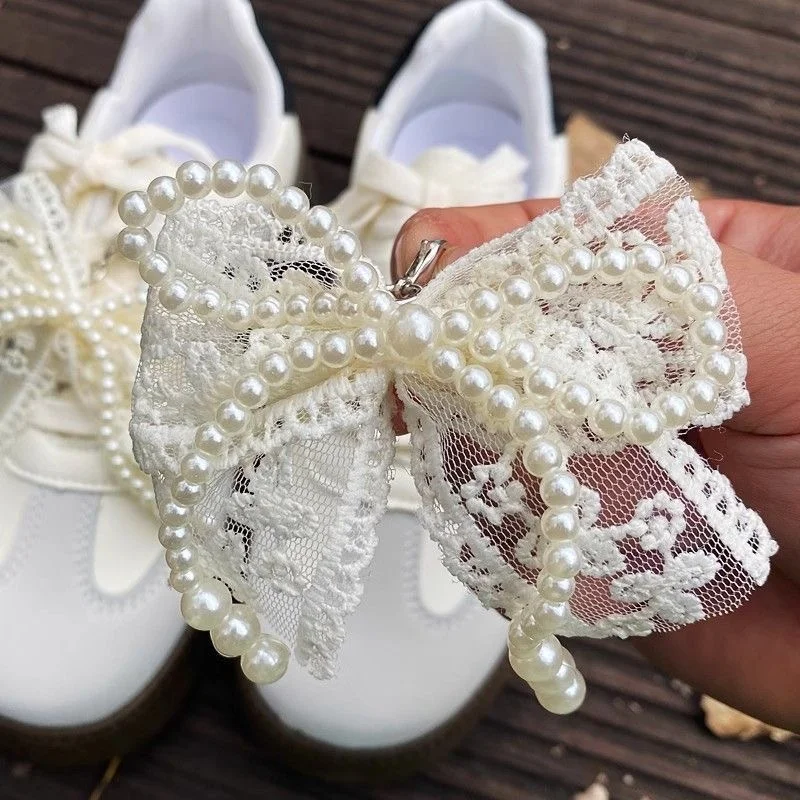 Modische Schuhblumen-Schnallen-Spitzen-Perlen-Schleifen-Schnürsenkel Premium-Charms Accessoires für Sneaker Dekorativ – Detail 4