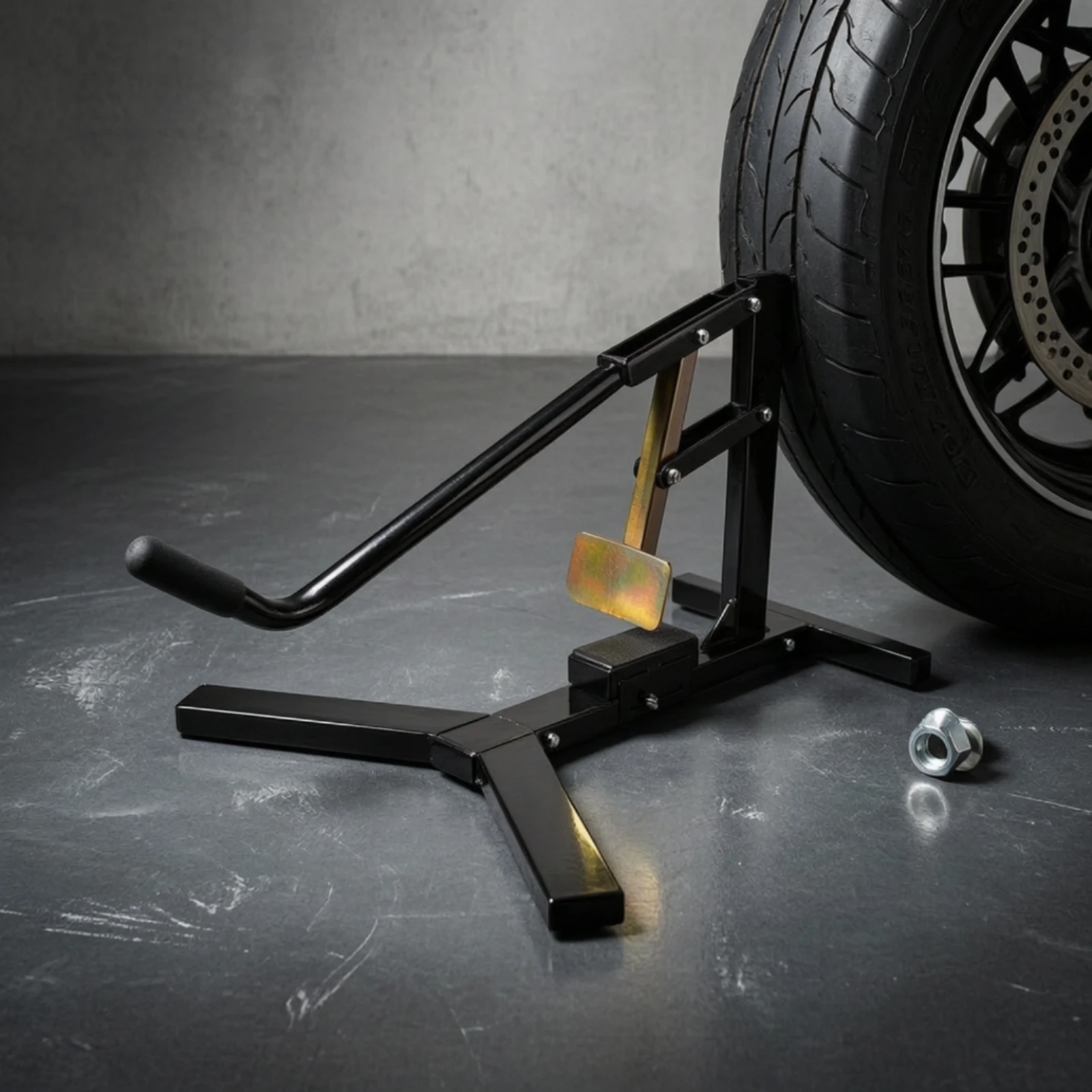 Motorcycle Tire Changer Floor-Standing Motorcycle Tire Tool with Pressing Plate Bead Breaker Sturdy Easy to Operate