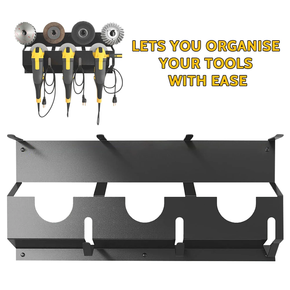 Picture 3: Angle Grinder Holder Angle Grinder Wall Mount Bracket with Hook Angle Grinder Storage Rack Power Tools Rack for Garage Workspace