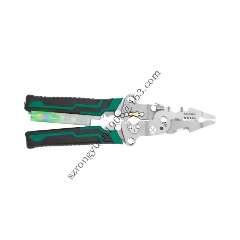 

4 In 1 Wire Stripper Wire Stripping Tool with Tester Cable Cutter Foldable Crimper Splitting Wire Stripper
