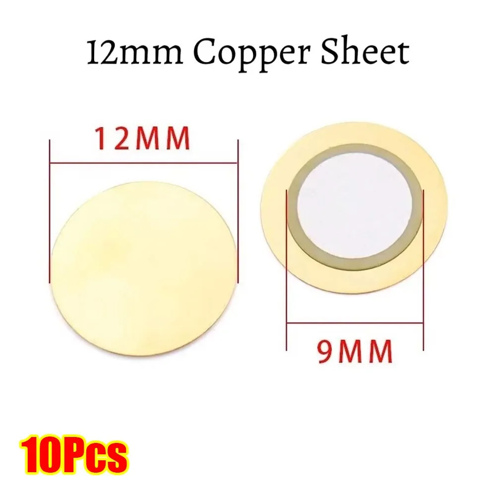 10Pcs 12-50mm Piezo Ceramic Wafer Plate Piezo Ceramic Brass Case Piezoelectric Ceramic Disc 3-Pin Copper Sheet